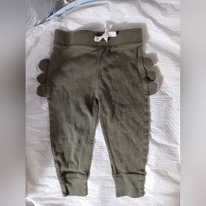Gerber Infants Size 6-9 Months  Olive Green Baby Pants with Dinosaur Spikes